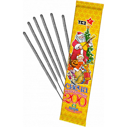 Бенгальская свеча Веселый праздник 200мм (6шт) 200/1/6