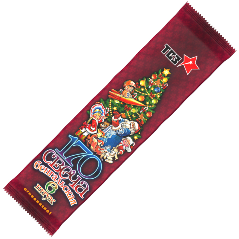 Бенгальская свеча 170 мм (тонкая) (6шт) 200/1/6