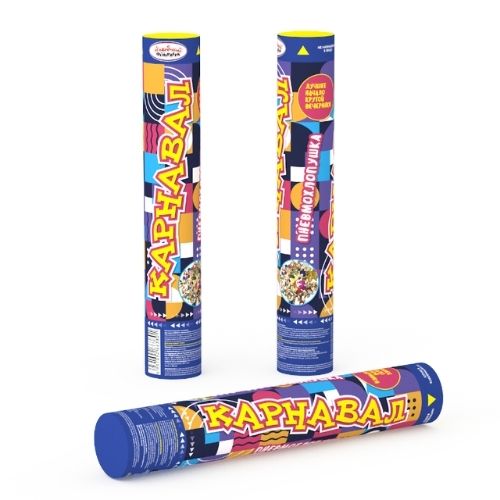 Хлопушка КАРНАВАЛ (конфетти металл.) 30 см 100/1