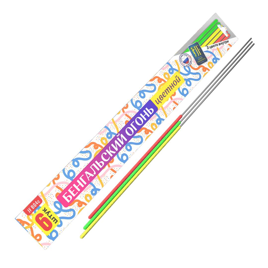 Бенгальская свеча Трехцетные 400 мм (6 шт) 10/10/6