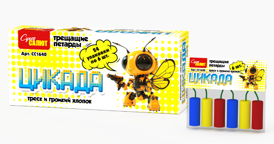 Петарды Цикада (6 шт) 24/24/6